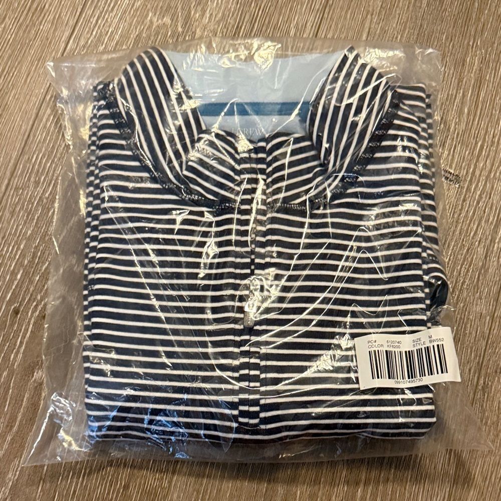 J. Crew Men's Black and White Striped Button Down Shirt - Picture 3 of 3